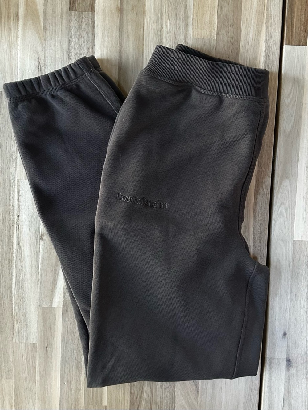 Favorite Daughter Women's Brown Rib-Waist Track Pants